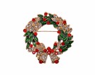 GOLDFINGER CHRISTMAS WREATH WITH BELLS BROOCH thumbnail